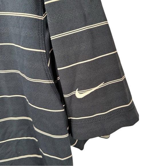 Nike Golf Navy Striped Polo Shirt Size Medium Performance Core Athleisure Style - Picture 4 of 11